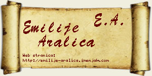 Emilije Aralica vizit kartica